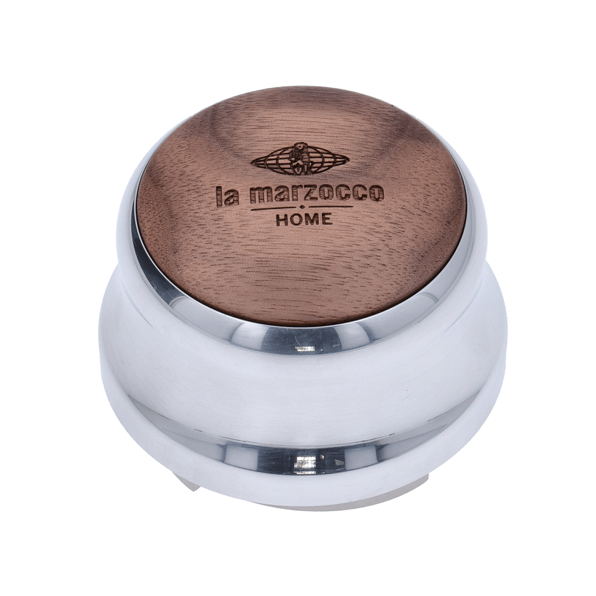 La Marzocco Leveler mit hölzerner Oberseite – Espresso-Verteiler mit elegantem Walnussholz-Top