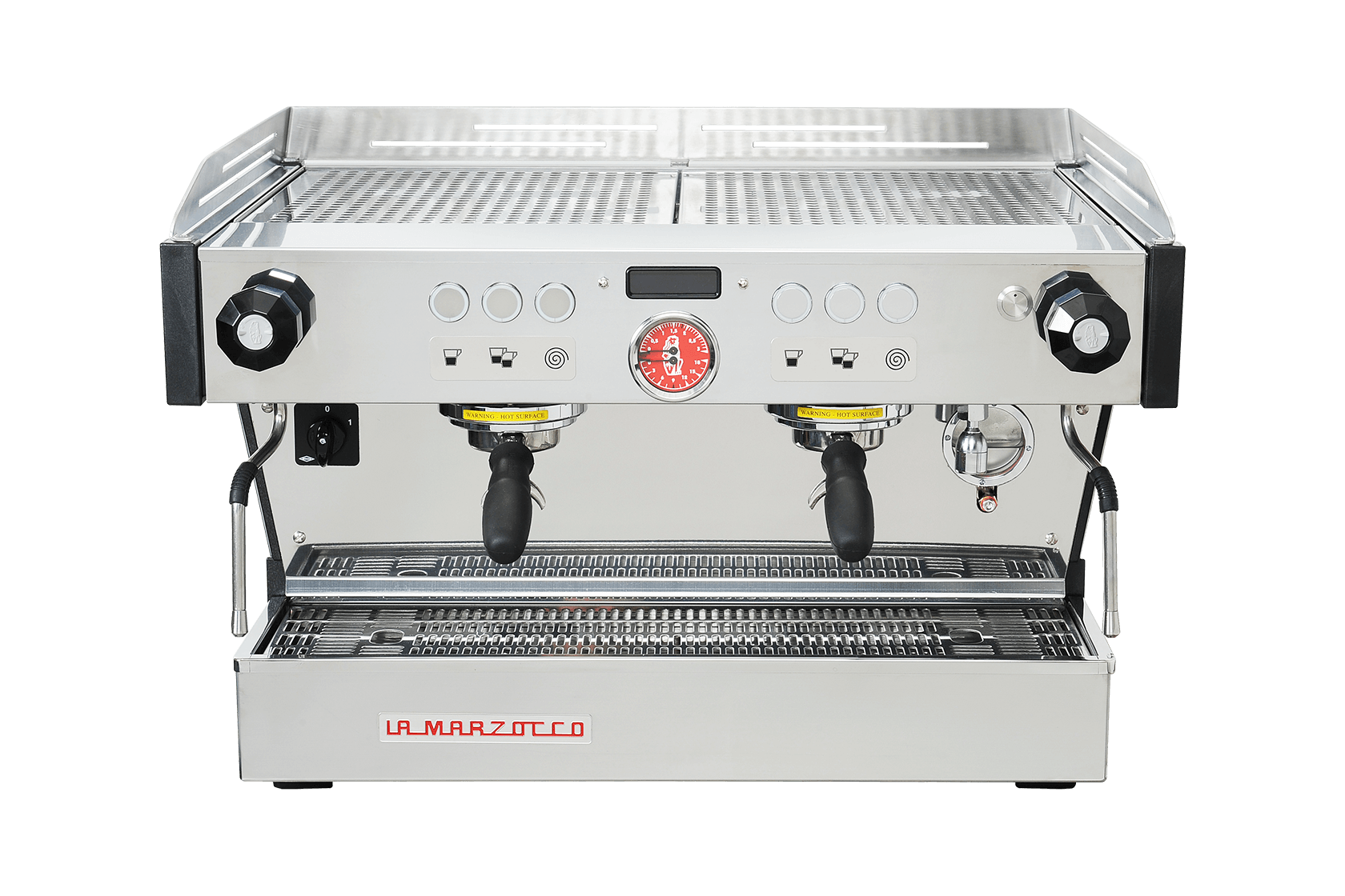 La Marzocco Linea PB – zweigruppige Siebträgermaschine mit Shot-Timer, Dualboiler-System und geradlinigem Edelstahldesign; ausgestattet mit isolierten Brühgruppen und intuitiver Benutzeroberfläche für präzise Steuerung und gleichbleibende Qualität in der Gastronomie oder zu Hause.