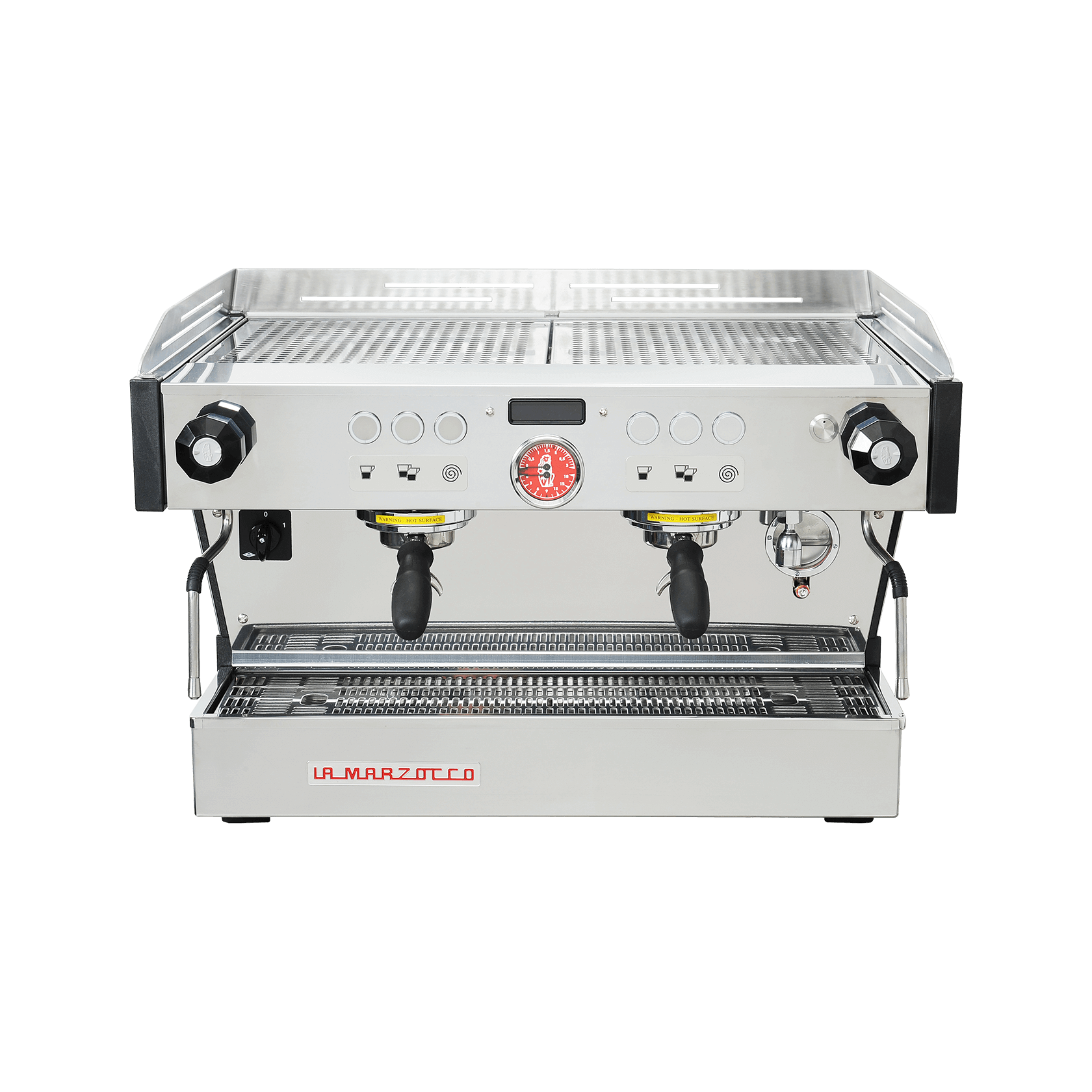 La Marzocco Linea PB – zweigruppige Siebträgermaschine mit integriertem Shot-Timer, digitalem Display und Dualboiler-Technologie für präzise Temperaturstabilität; robuste Bauweise und intuitive Bedienung machen sie ideal für den Einsatz in der Gastronomie oder zu Hause.