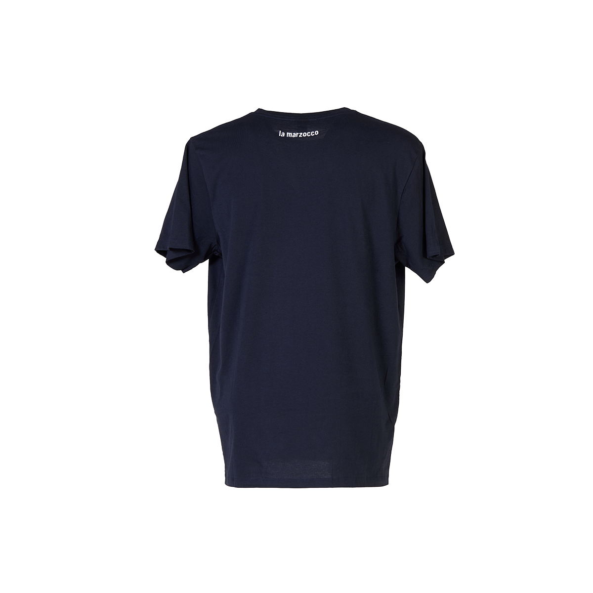 Dunkelblaues La Marzocco T-Shirt – schlichtes Design mit hochwertigem Stick des Markenlogos. Ideal für Baristas im täglichen Einsatz, ob im Café oder bei Events rund um Espressomaschinen, Kaffeezubereitung und professionelles Café-Equipment