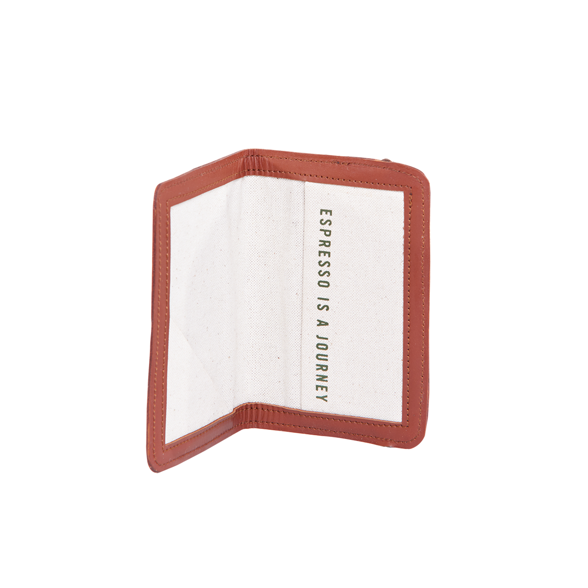 Eleganter La Marzocco Passport Holder aus braunem Leder mit geprägtem Logo