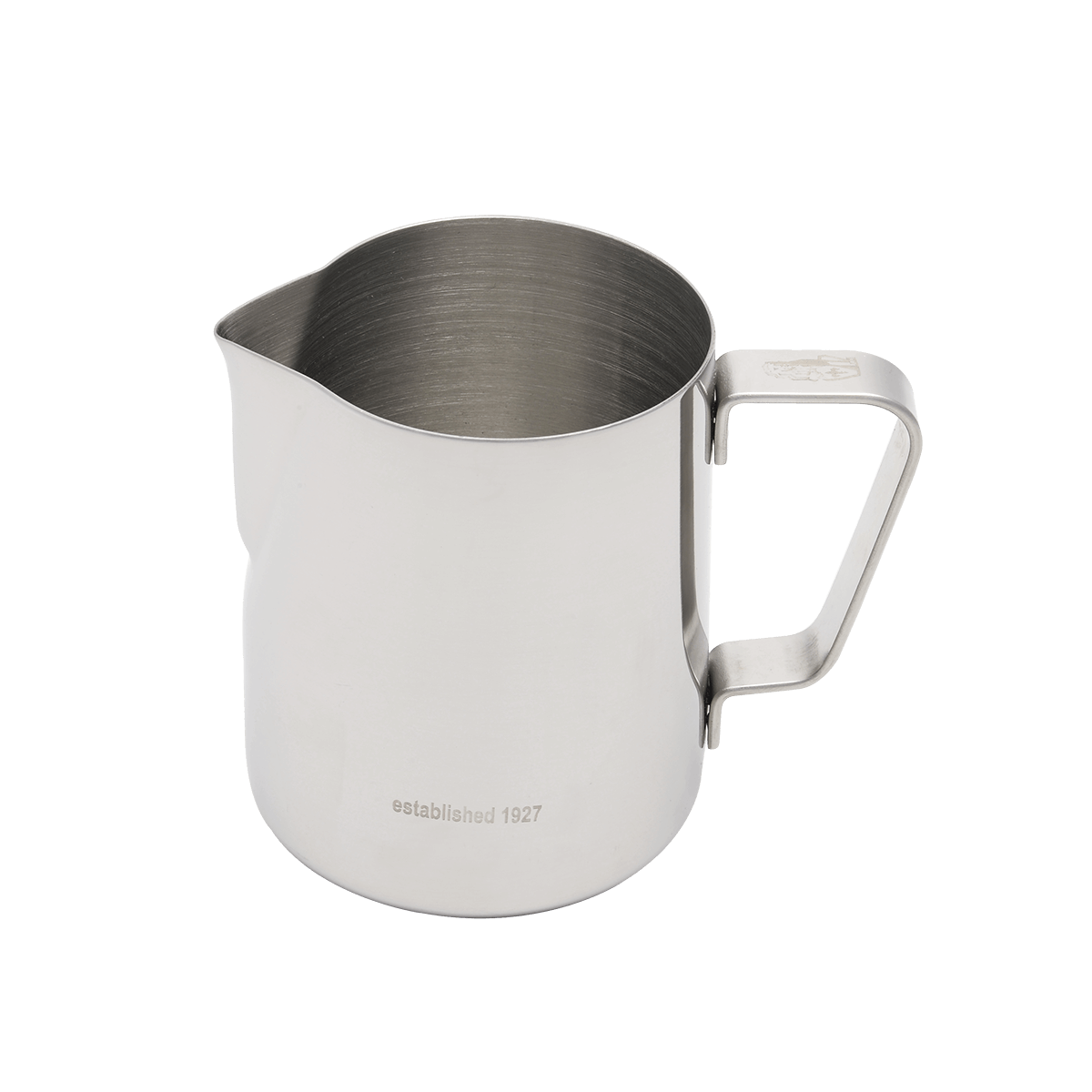 Detailansicht eines Edelstahl-Milchkännchens von La Marzocco – ideal für das professionelle Milchaufschäumen und Latte Art in der Kaffeezubereitung. Das Barista Tool ist hochwertig verarbeitet und perfekt abgestimmt auf den Einsatz mit La Marzocco Espressomaschinen im Café- oder Home-Barista-Bereich.