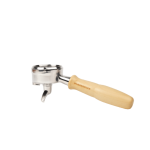 Siebträger mit edlem Holzgriff und La Marzocco Gravur – ein hochwertiges Barista Tool für den Einsatz an professionellen Espressomaschinen. Das Zubehör vereint Ergonomie und Design und ist optimal für präzise Kaffeezubereitung im Café-Equipment oder in der Gastronomie.