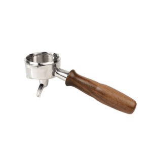Siebträger mit edlem Holzgriff und La Marzocco Gravur – ein hochwertiges Barista Tool für den Einsatz an professionellen Espressomaschinen. Das Zubehör vereint Ergonomie und Design und ist optimal für präzise Kaffeezubereitung im Café-Equipment oder in der Gastronomie.