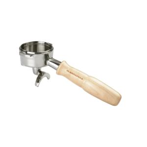 Siebträger mit edlem Holzgriff und La Marzocco Gravur – ein hochwertiges Barista Tool für den Einsatz an professionellen Espressomaschinen. Das Zubehör vereint Ergonomie und Design und ist optimal für präzise Kaffeezubereitung im Café-Equipment oder in der Gastronomie.