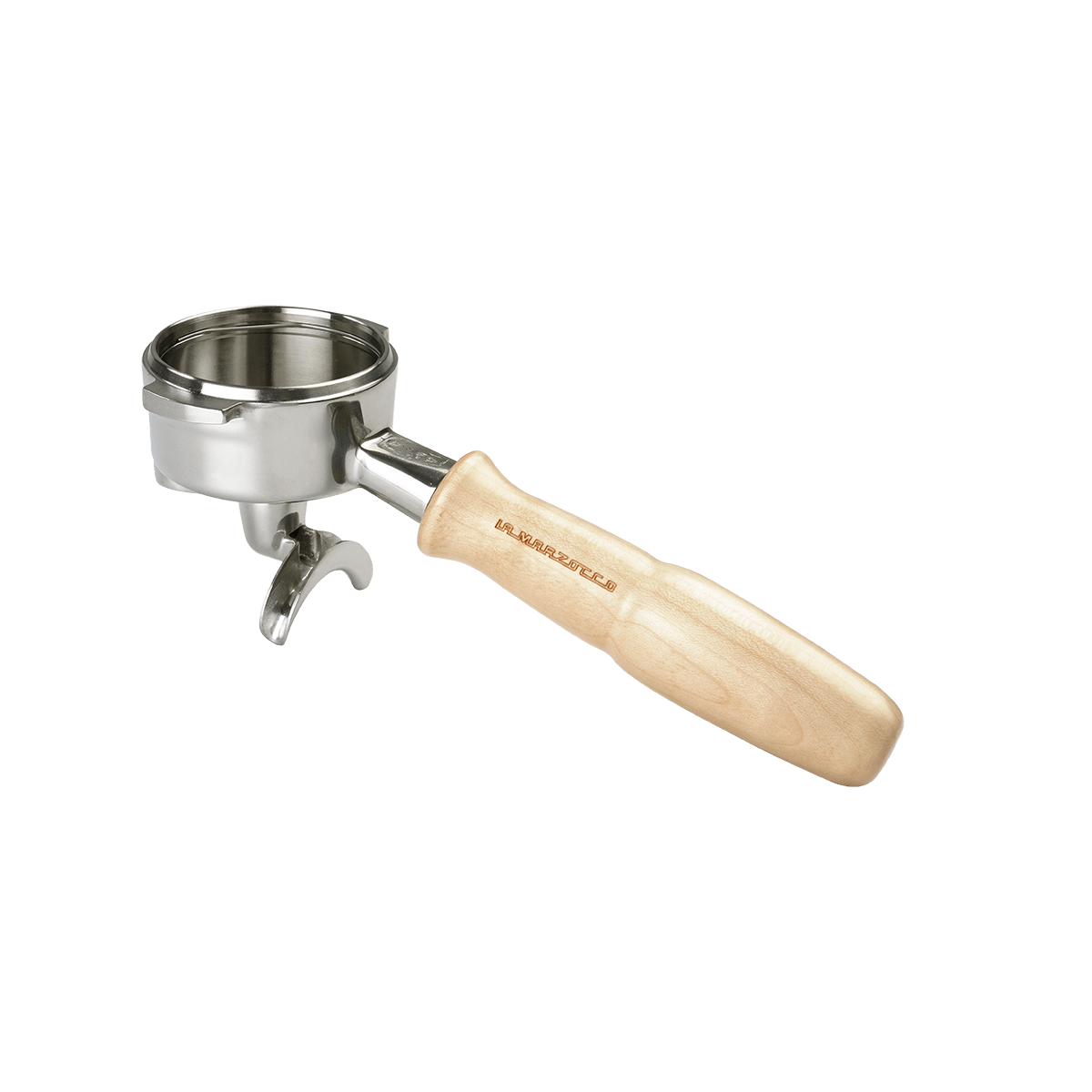 Siebträger mit edlem Holzgriff und La Marzocco Gravur – ein hochwertiges Barista Tool für den Einsatz an professionellen Espressomaschinen. Das Zubehör vereint Ergonomie und Design und ist optimal für präzise Kaffeezubereitung im Café-Equipment oder in der Gastronomie.