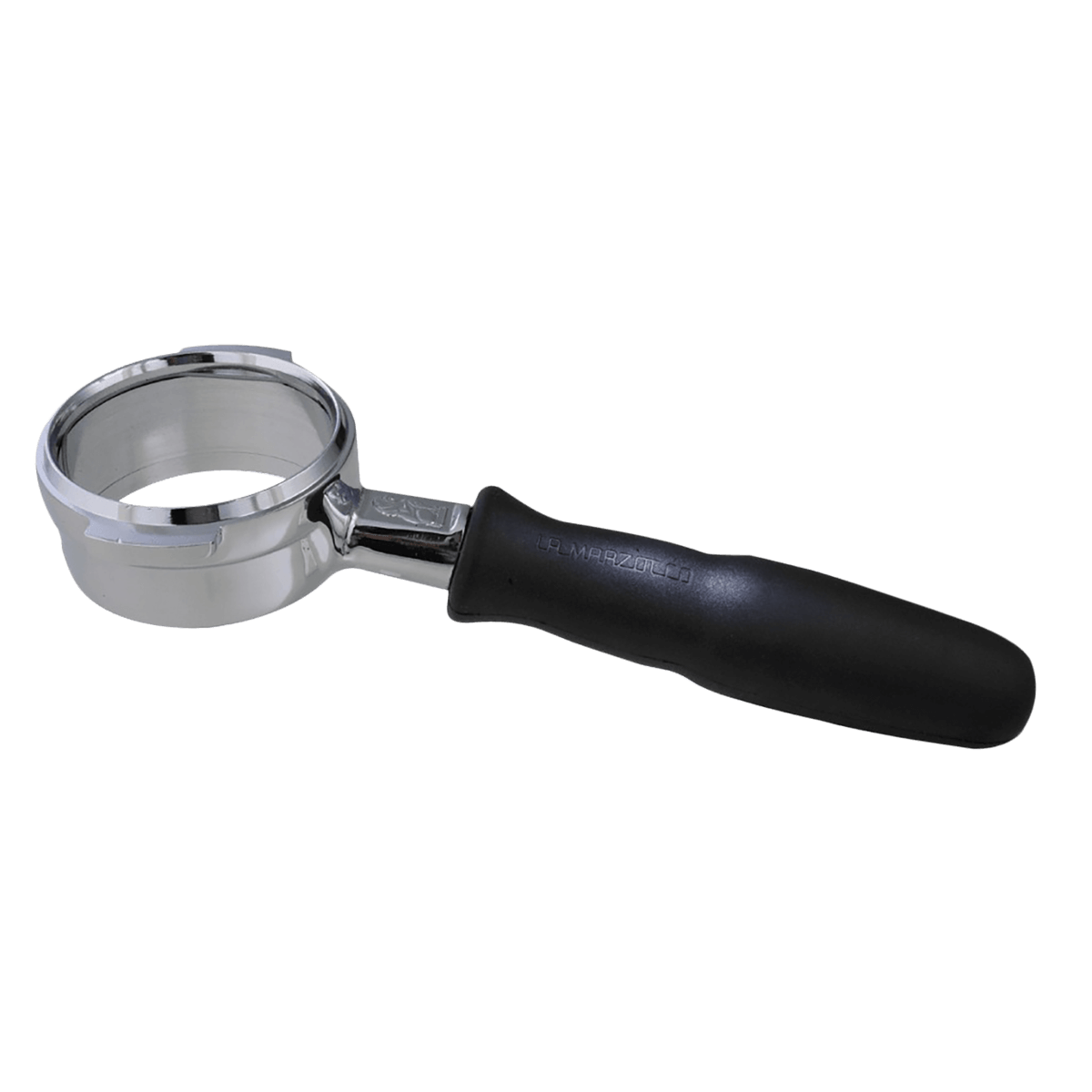 Offener Siebträger von La Marzocco mit schwarzem Griff – ein essentielles Barista Tool für professionelle Espressomaschinen. Ideal für die Kaffeezubereitung mit präziser Extraktion in Gastronomiebetrieben und Cafés, geeignet für den Einsatz in hochwertigem Café-Equipment.