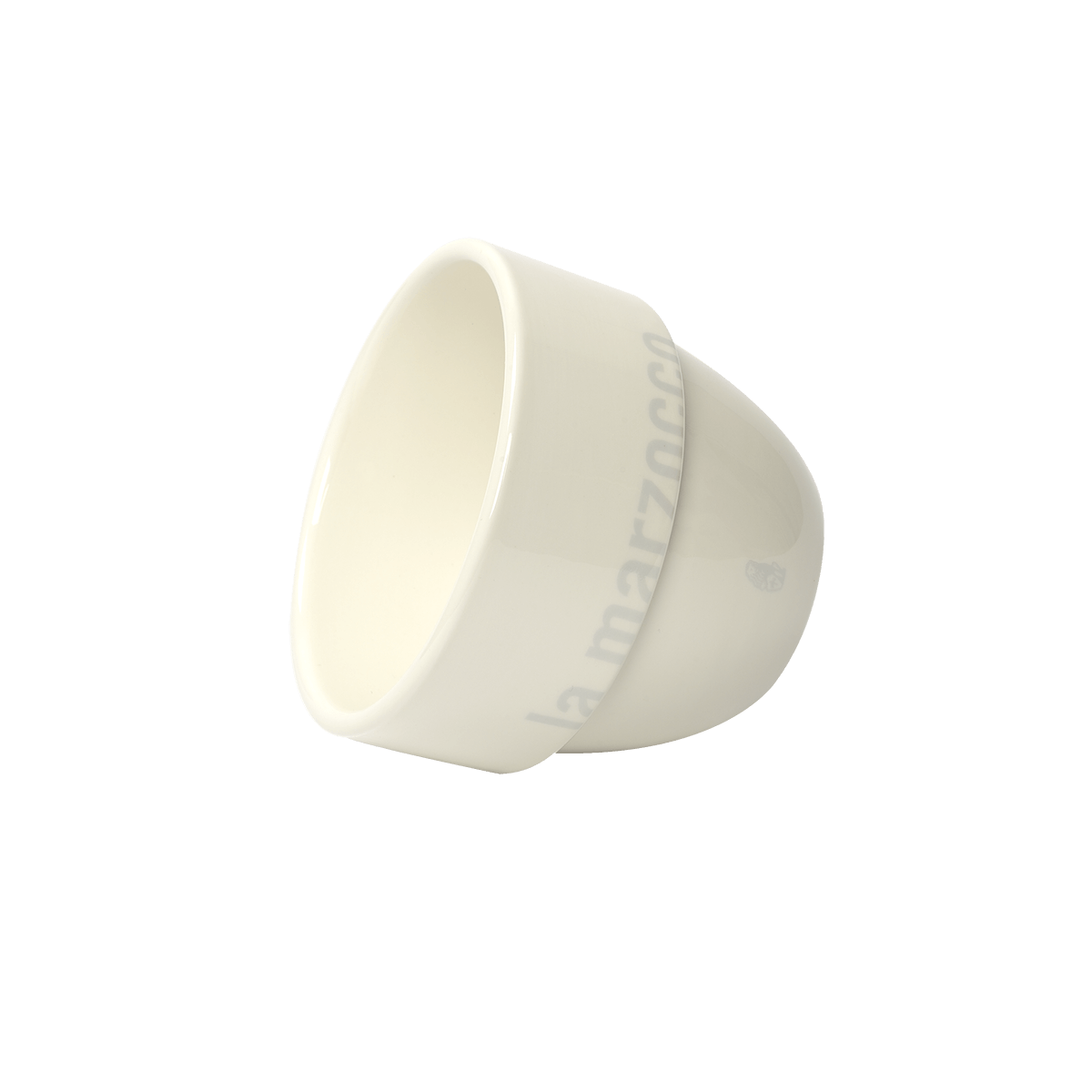 Weiße Espressoschale ohne Henkel in klassischem Design – ideal für den Einsatz im Café-Equipment oder als stilvolles Barista Tool zur professionellen Kaffeezubereitung. Passend für Siebträgermaschinen wie die La Marzocco Linea Mini.