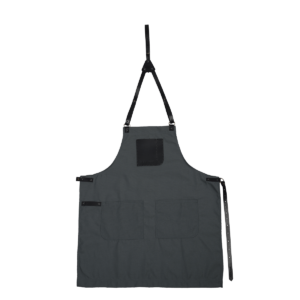 La Marzocco Barista-Schürze aus robustem, wasserdichtem Segeltuch mit hochwertiger Lederapplikation.