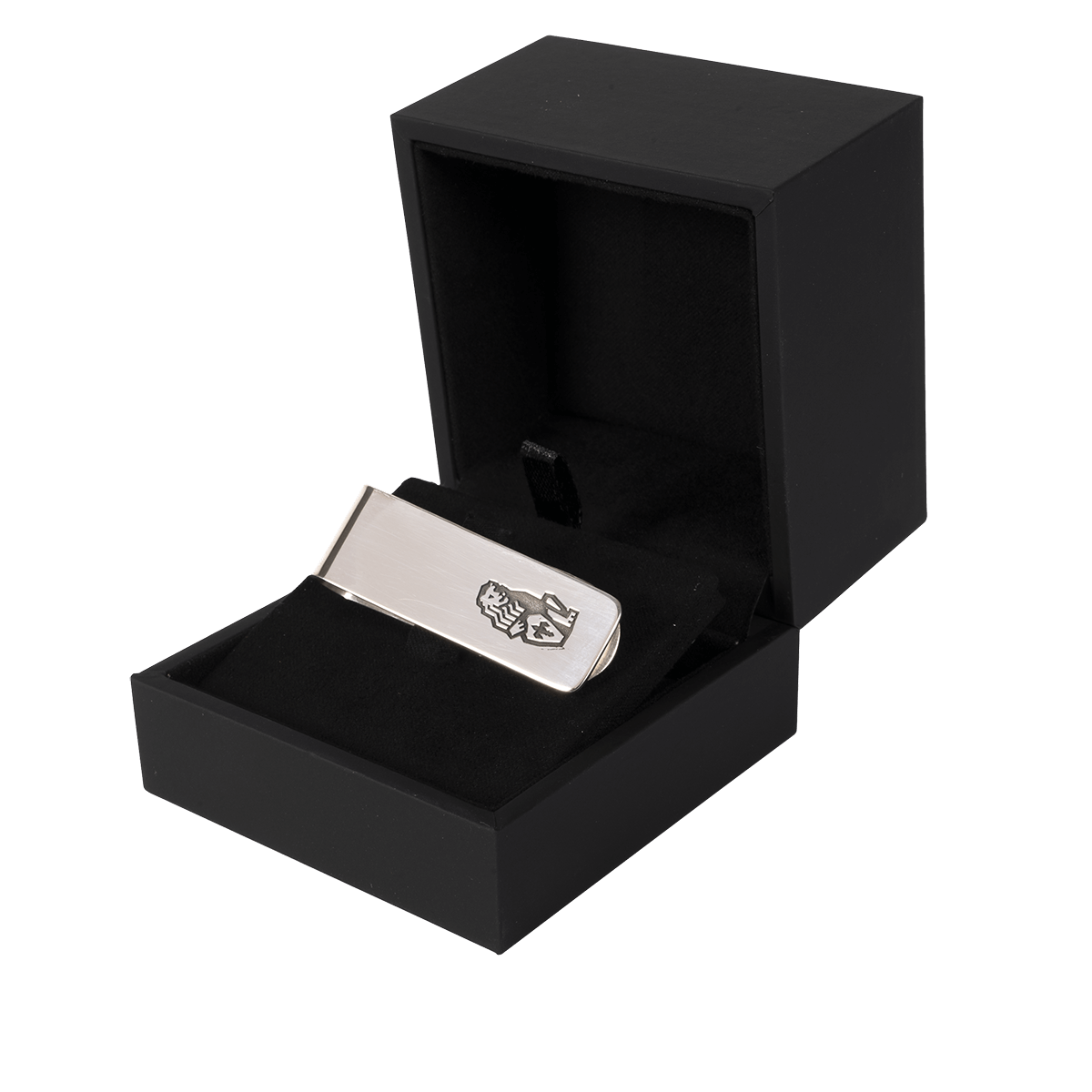 Elegante Geldklammer aus poliertem Metall mit dem La Marzocco Löwenlogo – stilvolles Accessoire für Baristas und Fans hochwertiger Café- und Espressokultur. Ideal als Geschenk für Liebhaber von La Marzocco Espressomaschinen und professionellem Barista-Equipment.