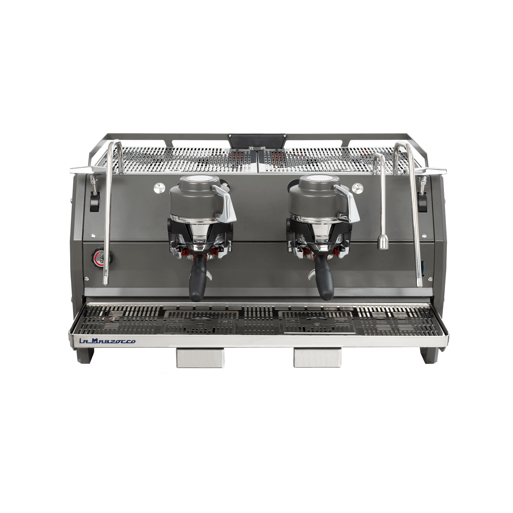 La Marzocco Espressomaschine mit zwei Brühgruppen – professionelle Kaffeemaschine für den Gastronomiebereich. Hochwertige Verarbeitung, leistungsstarkes Design und präzise Steuerung für perfekte Espressozubereitung. Ideal für Cafés und anspruchsvolle Baristas