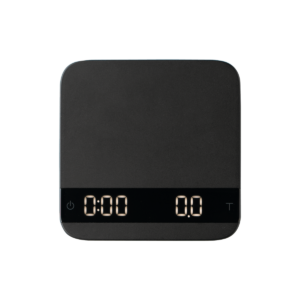 Draufsicht der La Marzocco Home Kaffeewaage – digitale Barista-Waage mit Timer und Gewichtsanzeige. Ideal für präzises Brühen von Espresso an der Espressomaschine oder Kaffeemaschine. Perfektes Zubehör für Zuhause oder die Gastronomie.