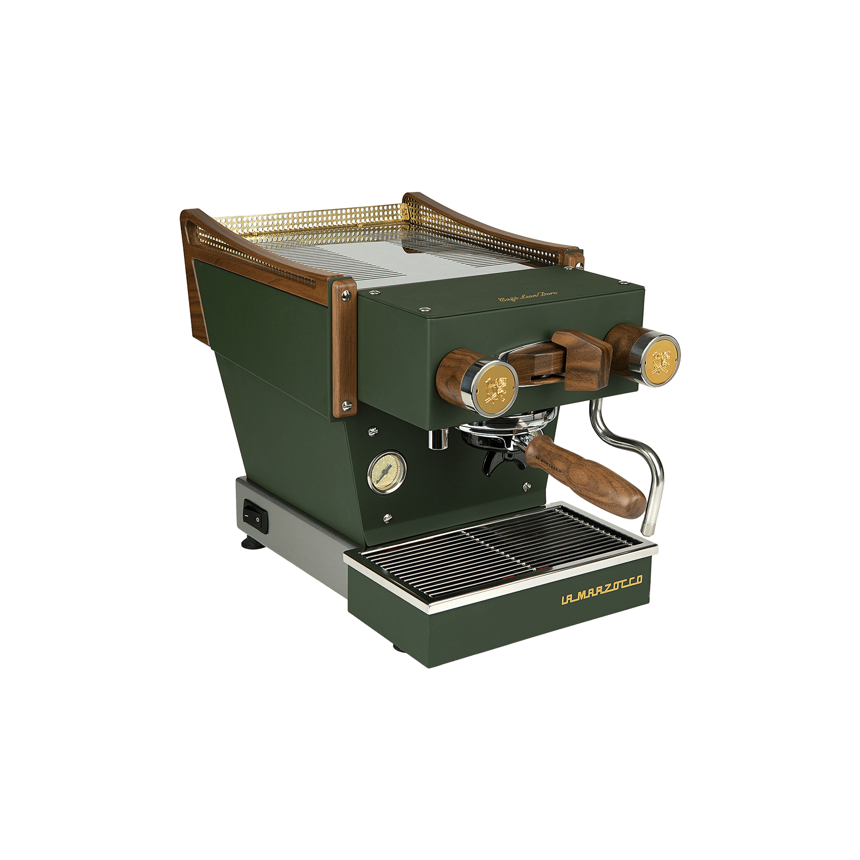 Linea Micra Espressomaschine in Olive mit Holzelementen – La Marzocco x Café Leon Dore Special Edition